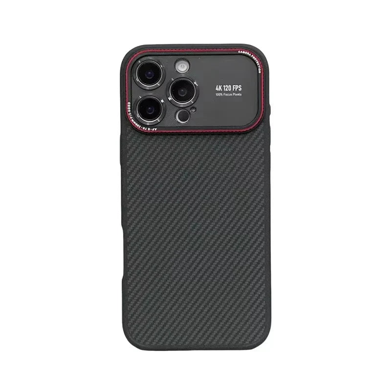 Luxury Magnetic MagSafe iPhone Case Shockproof with Large Window Camera Protection, Carbon Fiber Texture, Anti-Fingerprint Non-Slip Cover