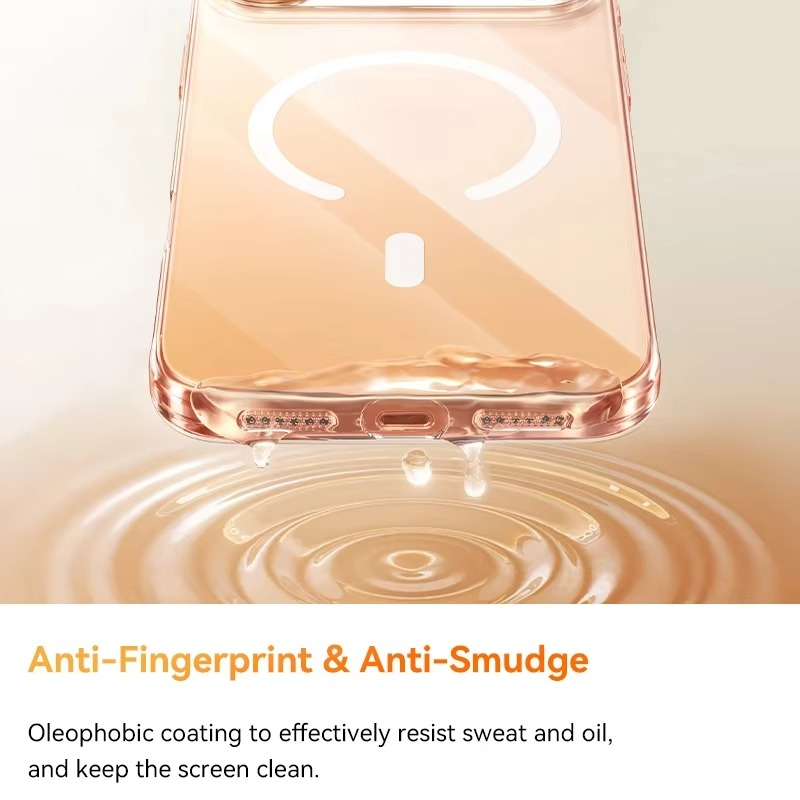 Luxury Magnetic Magsafe iPhone Case — Clear PC & TPU Wireless Charging Cover, Shockproof, Anti-Fingerprint, Half-Wrapped Protection