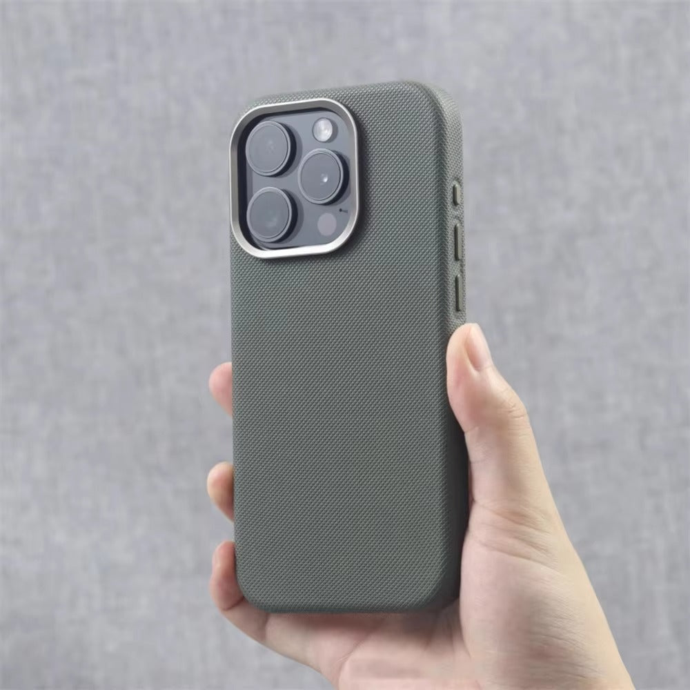 Luxury iPhone Case — MagSafe Magnetic Shockproof Cover with Diamond Texture Leather Design, Anti-Fingerprint Grip and Wireless-Charging Safe Finish
