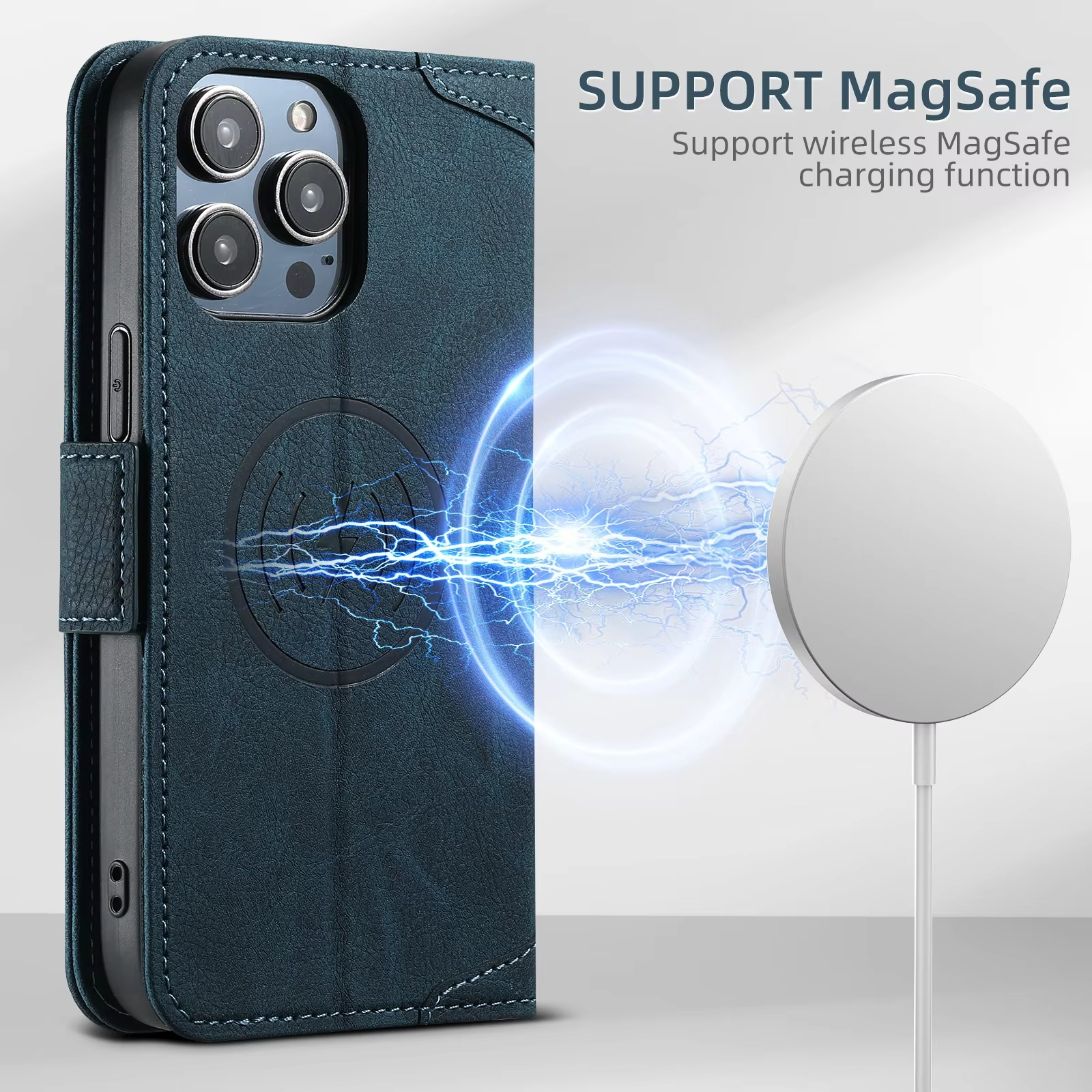 Luxury Magnetic Wallet Flip iPhone Case — Shockproof Retro Leather Book Cover with Card Slots, Phone Holder Stand, Anti-Fingerprint Design