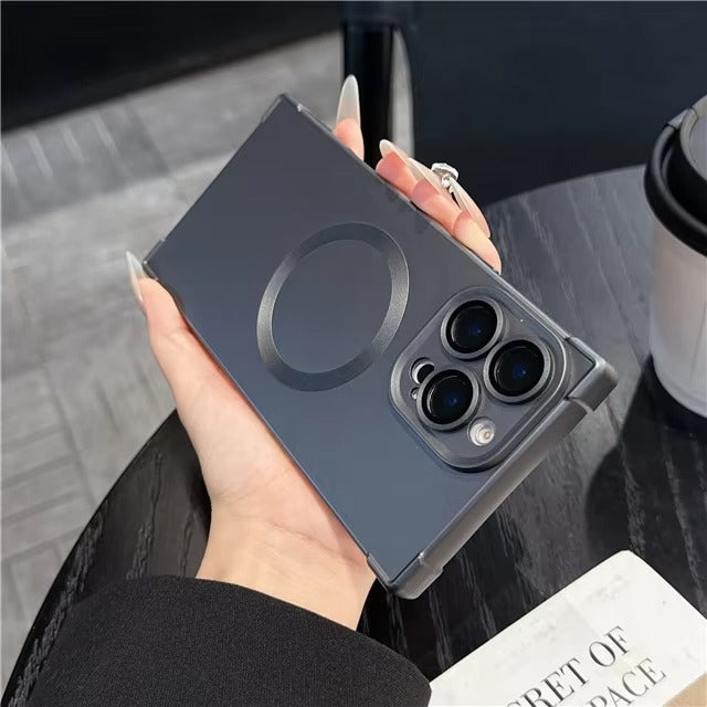 Luxury Magnetic iPhone Case MagSafe Compatible Shockproof Soft Bumper — Matte Anti-Fingerprint Cover, Non-Slip Grip, Wireless Charging Friendly