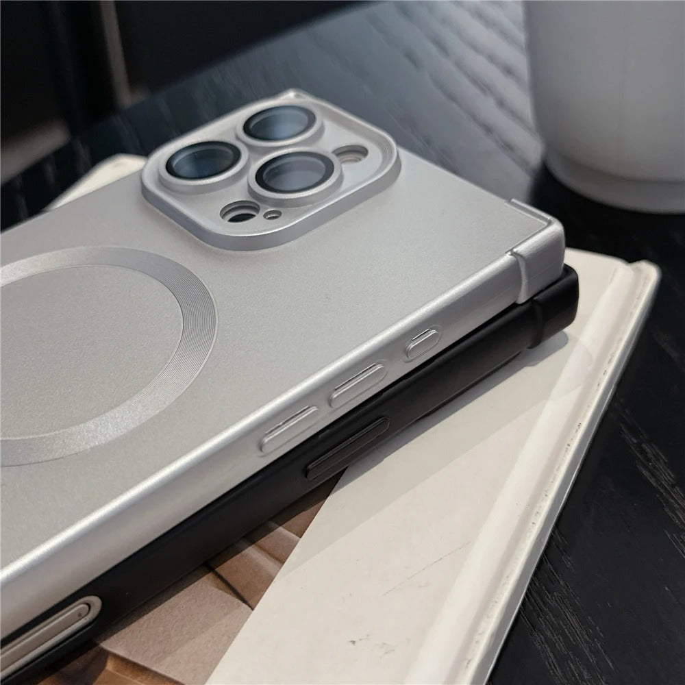 Luxury Magnetic iPhone Case MagSafe Compatible Shockproof Soft Bumper — Matte Anti-Fingerprint Cover, Non-Slip Grip, Wireless Charging Friendly