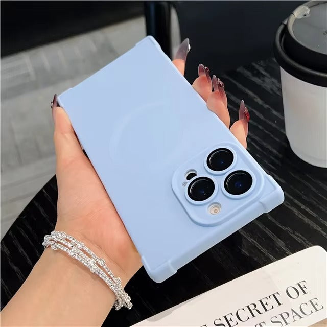 Luxury Magnetic iPhone Case MagSafe Compatible Shockproof Soft Bumper — Matte Anti-Fingerprint Cover, Non-Slip Grip, Wireless Charging Friendly