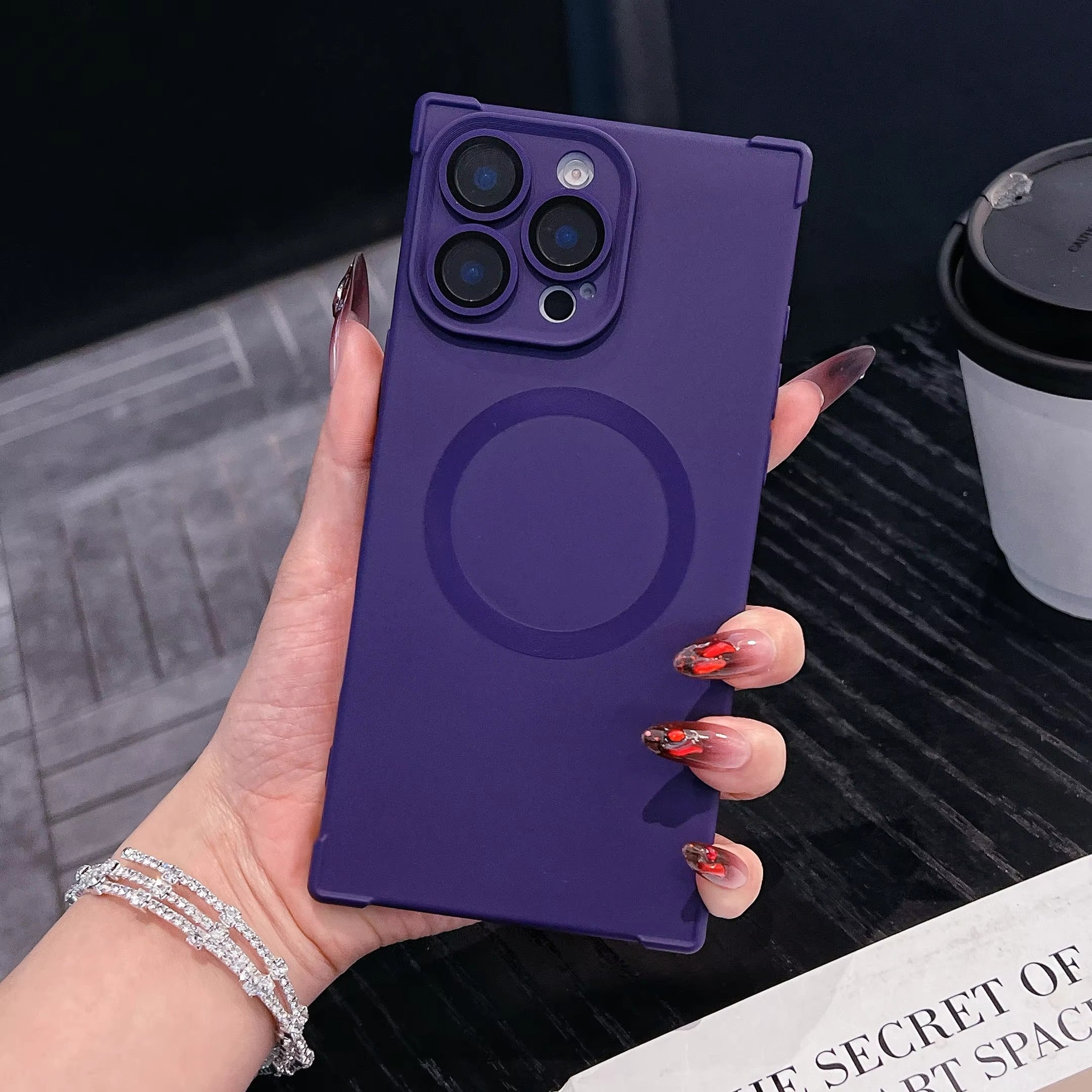 Luxury Magnetic iPhone Case MagSafe Compatible Shockproof Soft Bumper — Matte Anti-Fingerprint Cover, Non-Slip Grip, Wireless Charging Friendly