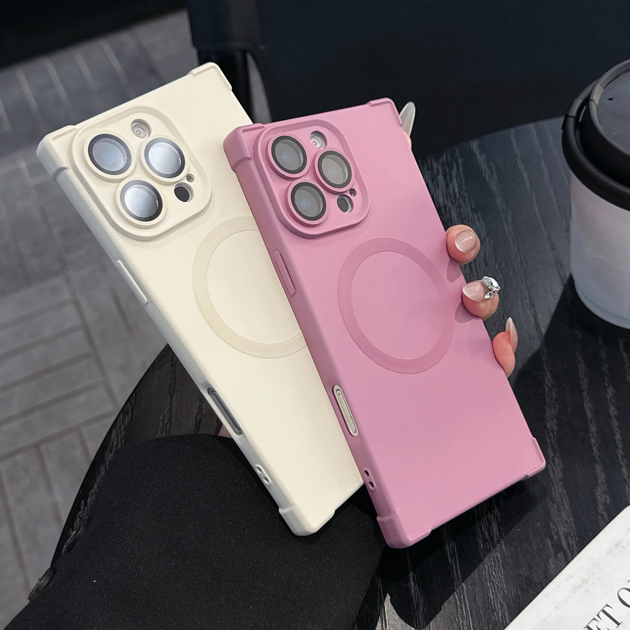 Luxury Magnetic iPhone Case MagSafe Compatible Shockproof Soft Bumper — Matte Anti-Fingerprint Cover, Non-Slip Grip, Wireless Charging Friendly