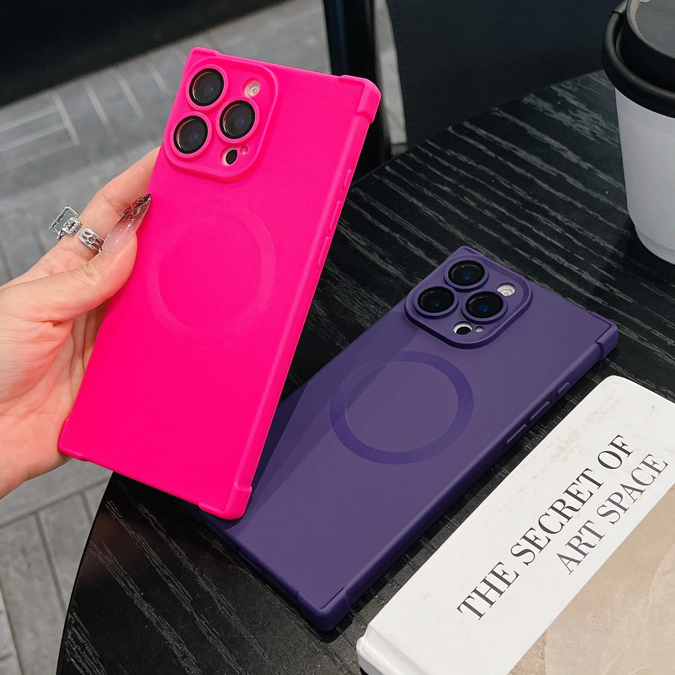 Luxury Magnetic iPhone Case MagSafe Compatible Shockproof Soft Bumper — Matte Anti-Fingerprint Cover, Non-Slip Grip, Wireless Charging Friendly