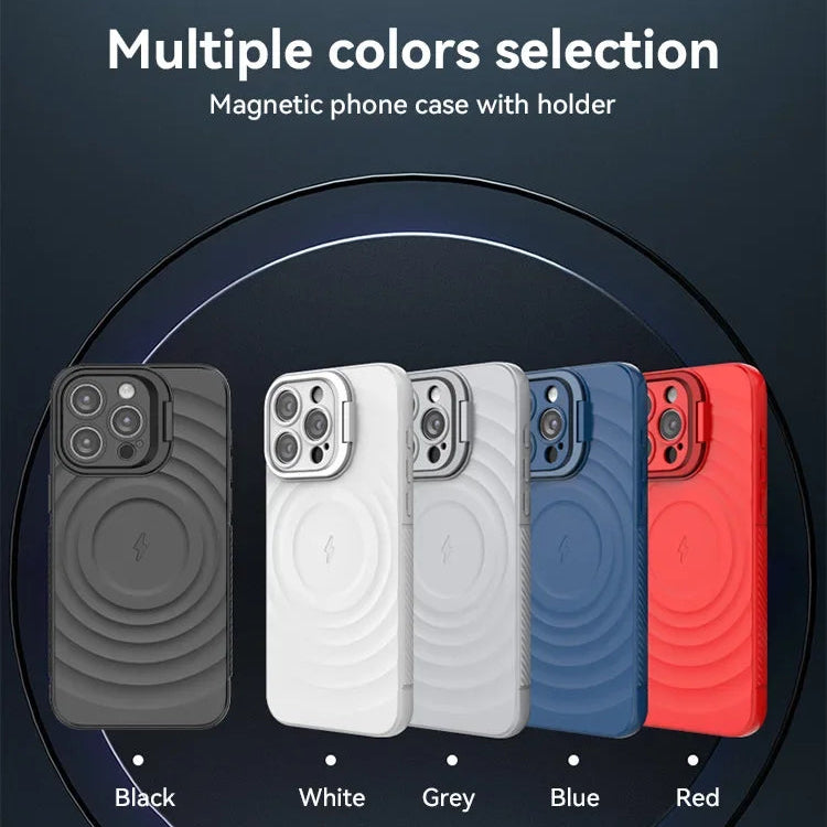 Luxury Magnetic iPhone Case — Adjustable Lens Mount Soft Silicone Cover, Shockproof, Anti-Fingerprint, Anti-Scratch, Dustproof, Non-Slip, Magsafe Compatible