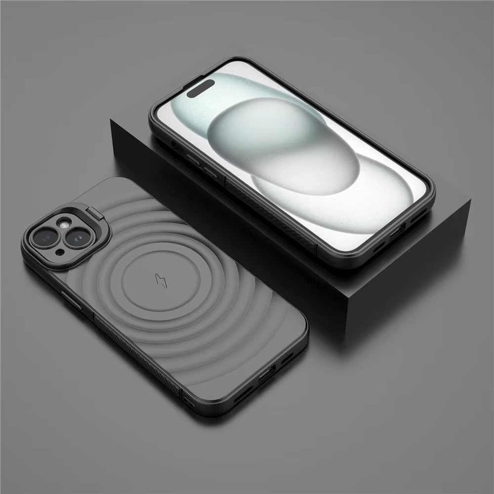 Luxury Magnetic iPhone Case — Adjustable Lens Mount Soft Silicone Cover, Shockproof, Anti-Fingerprint, Anti-Scratch, Dustproof, Non-Slip, Magsafe Compatible