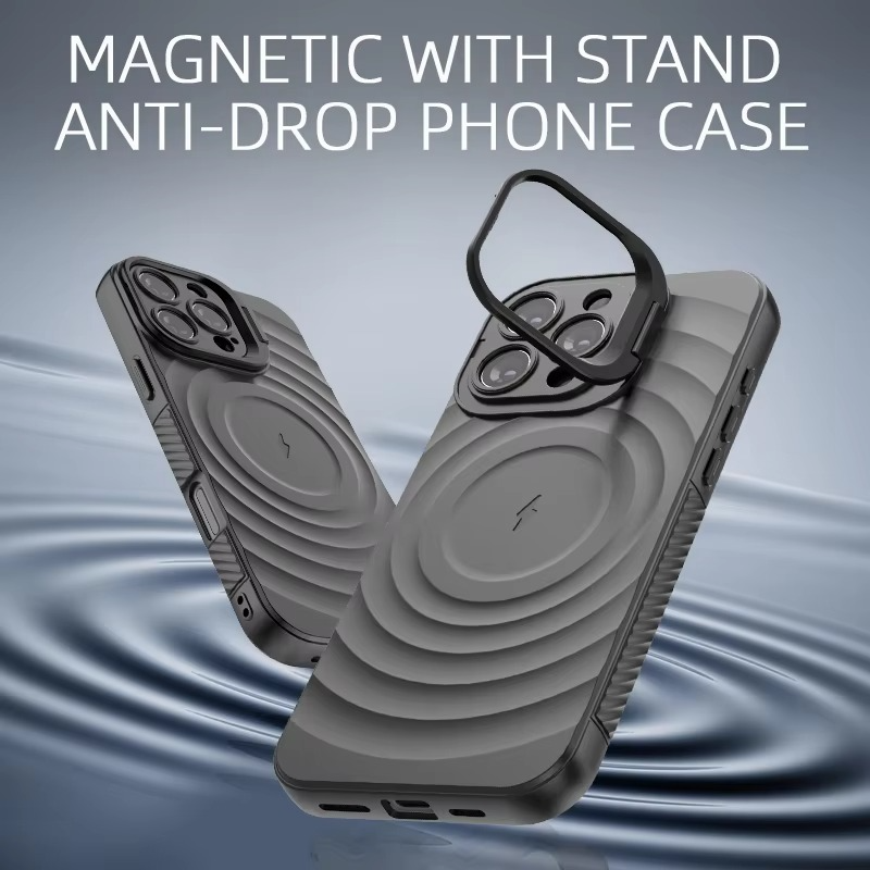 Luxury Magnetic iPhone Case — Adjustable Lens Mount Soft Silicone Cover, Shockproof, Anti-Fingerprint, Anti-Scratch, Dustproof, Non-Slip, Magsafe Compatible