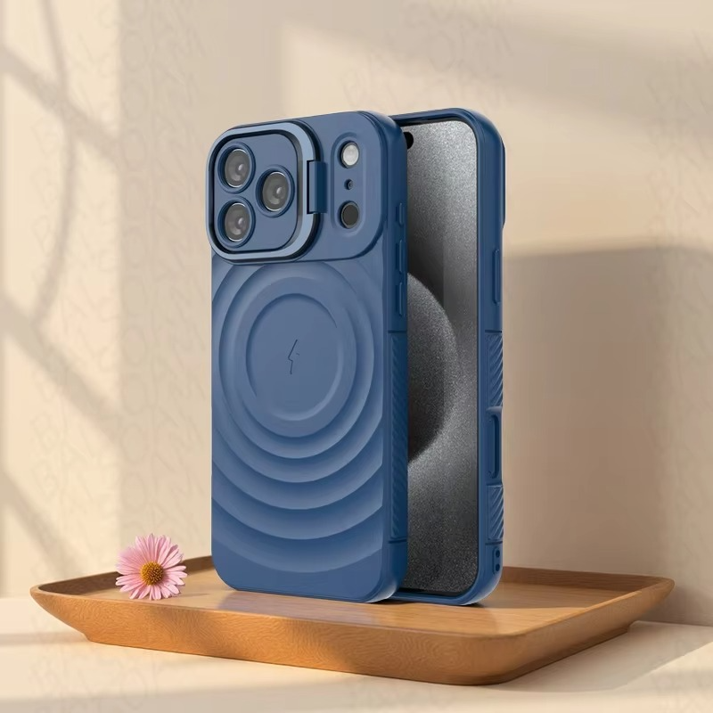 Luxury Magnetic iPhone Case — Adjustable Lens Mount Soft Silicone Cover, Shockproof, Anti-Fingerprint, Anti-Scratch, Dustproof, Non-Slip, Magsafe Compatible