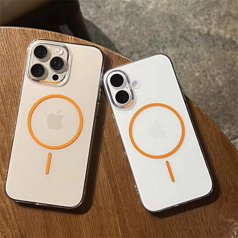 Luxury iPhone Case — Magnetic MagSafe Wireless-Charging Compatible, Shockproof, Anti-Fingerprint, Anti-Scratch, Transparent Half-Wrapped Cover