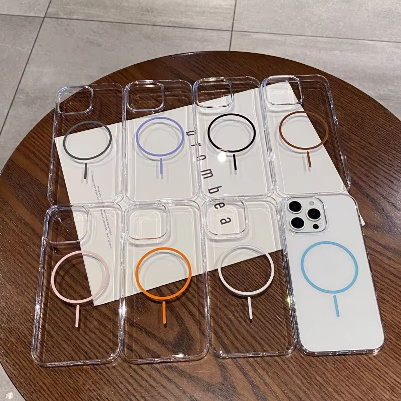 Luxury iPhone Case — Magnetic MagSafe Wireless-Charging Compatible, Shockproof, Anti-Fingerprint, Anti-Scratch, Transparent Half-Wrapped Cover