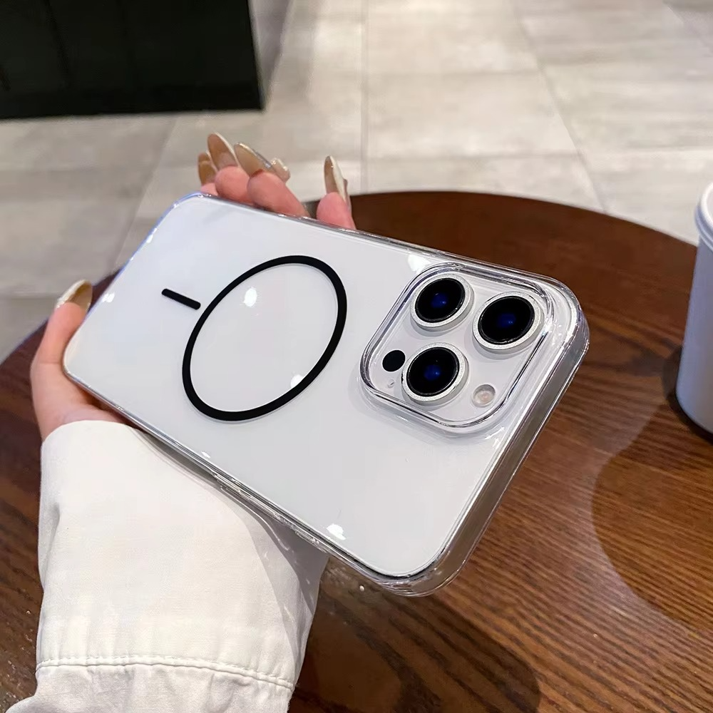 Luxury iPhone Case — Magnetic MagSafe Wireless-Charging Compatible, Shockproof, Anti-Fingerprint, Anti-Scratch, Transparent Half-Wrapped Cover