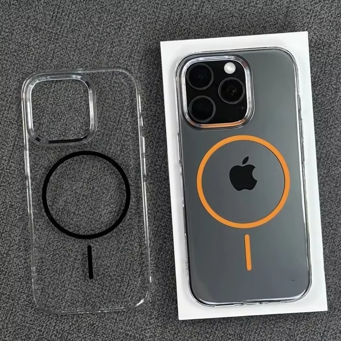 Luxury iPhone Case — Magnetic MagSafe Wireless-Charging Compatible, Shockproof, Anti-Fingerprint, Anti-Scratch, Transparent Half-Wrapped Cover