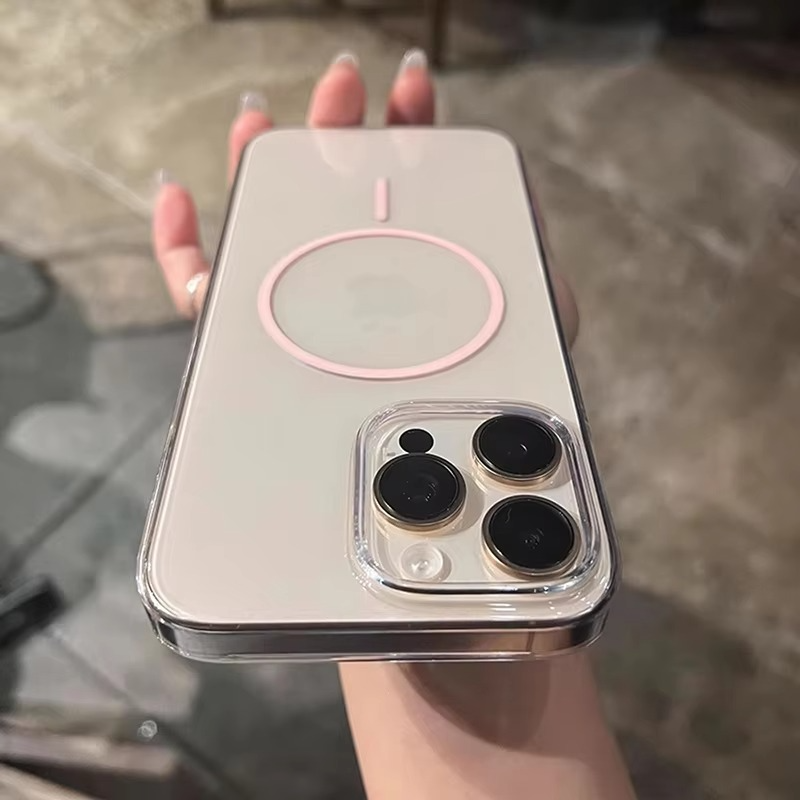 Luxury iPhone Case — Magnetic MagSafe Wireless-Charging Compatible, Shockproof, Anti-Fingerprint, Anti-Scratch, Transparent Half-Wrapped Cover