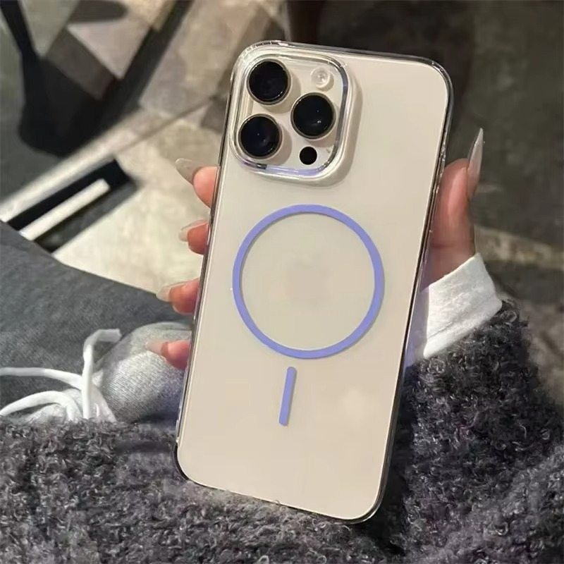 Luxury iPhone Case — Magnetic MagSafe Wireless-Charging Compatible, Shockproof, Anti-Fingerprint, Anti-Scratch, Transparent Half-Wrapped Cover