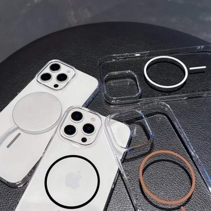 Luxury iPhone Case — Magnetic MagSafe Wireless-Charging Compatible, Shockproof, Anti-Fingerprint, Anti-Scratch, Transparent Half-Wrapped Cover