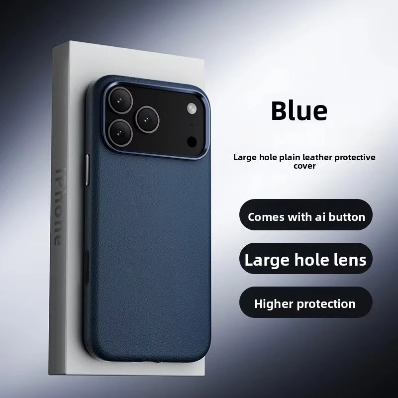 Luxury iPhone Case — Magnetic Wireless-Charging Leather Cover with Metal Camera Protection and Shockproof Anti-Fingerprint Full-Coverage Design