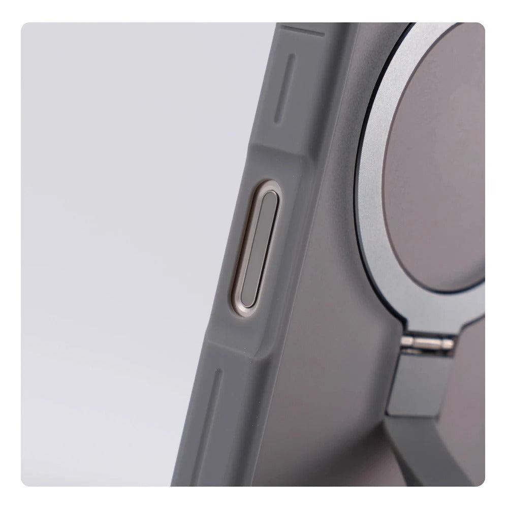 Luxury Magnetic iPhone Case with Strap and Stand — Matte Shockproof Cover, Non-Slip Grip, MagSafe Wireless Charging Ready, Textured Modern Design