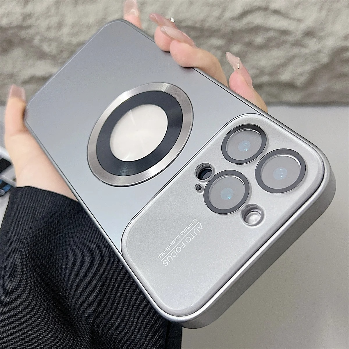 Luxury Magsafe Magnetic iPhone Case — Large Window Logo Hole, Shockproof Half-Wrapped Cover, Camera Lens Protection, Anti-Fingerprint, Matte Non-Slip