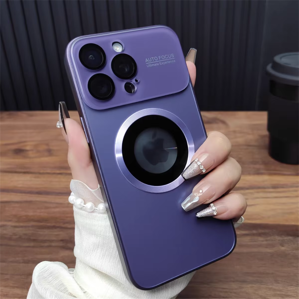 Luxury Magsafe Magnetic iPhone Case — Large Window Logo Hole, Shockproof Half-Wrapped Cover, Camera Lens Protection, Anti-Fingerprint, Matte Non-Slip