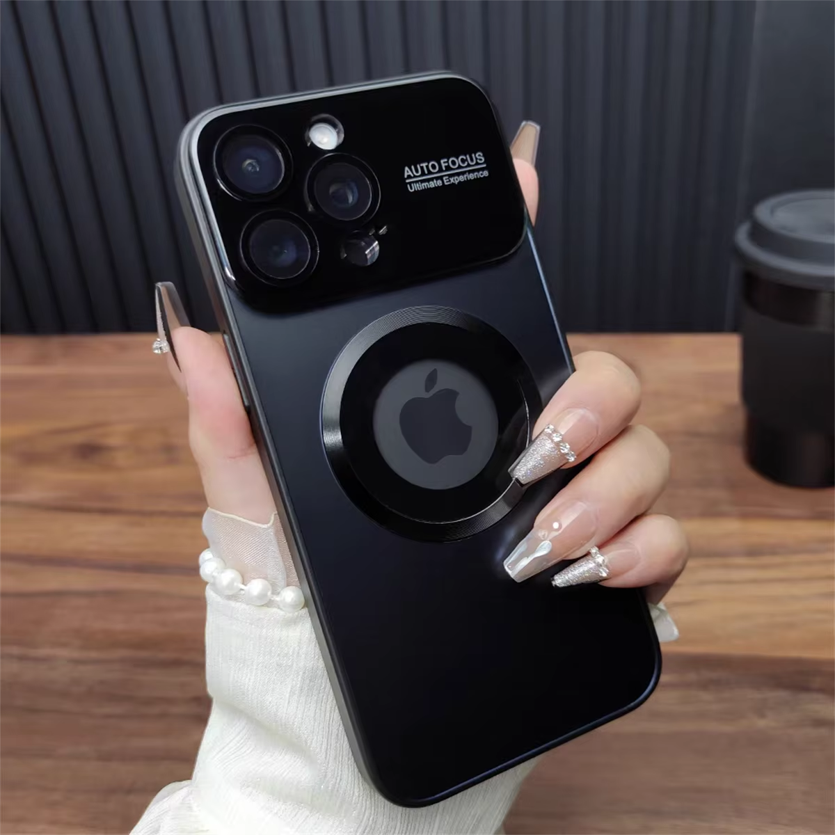 Luxury Magsafe Magnetic iPhone Case — Large Window Logo Hole, Shockproof Half-Wrapped Cover, Camera Lens Protection, Anti-Fingerprint, Matte Non-Slip