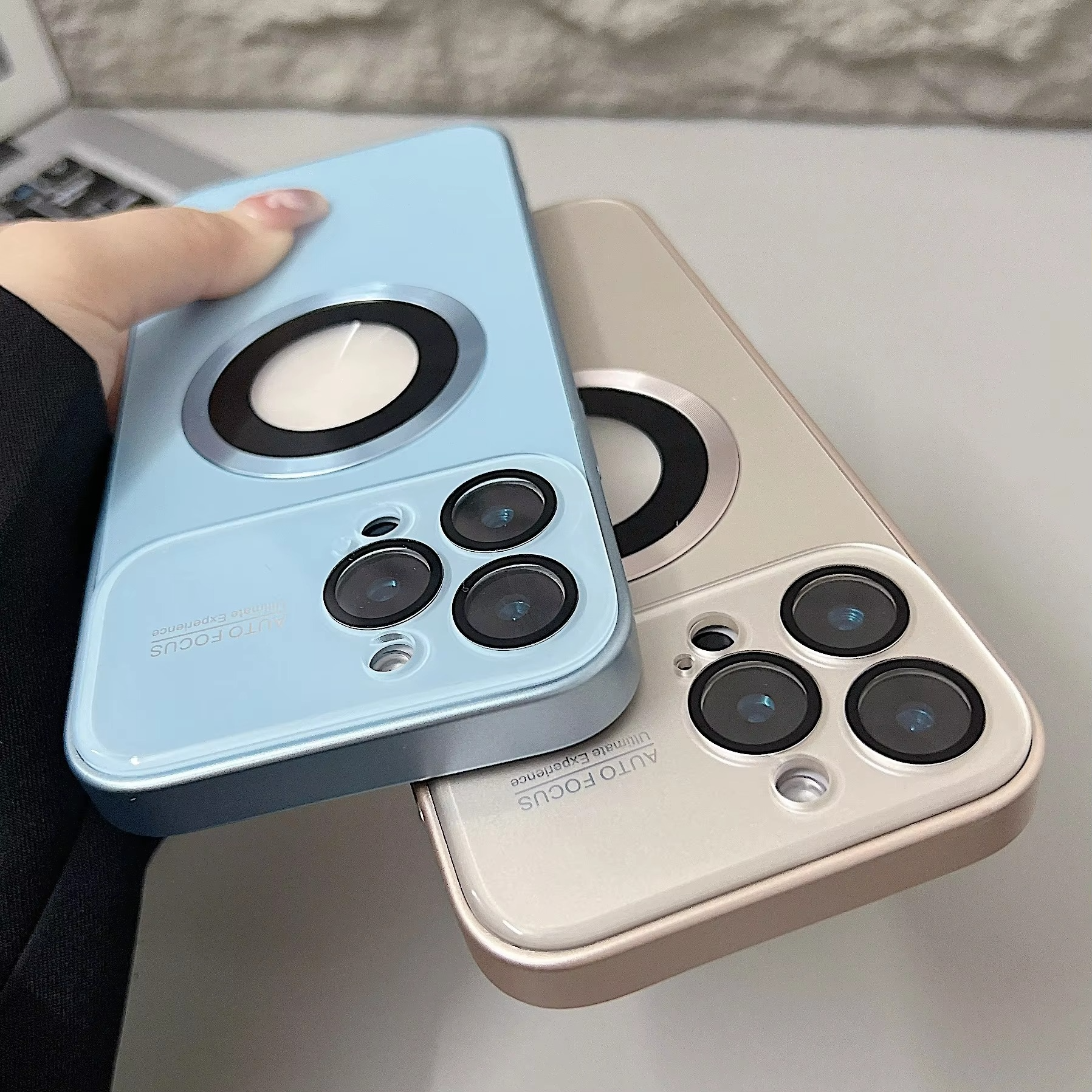 Luxury Magsafe Magnetic iPhone Case — Large Window Logo Hole, Shockproof Half-Wrapped Cover, Camera Lens Protection, Anti-Fingerprint, Matte Non-Slip