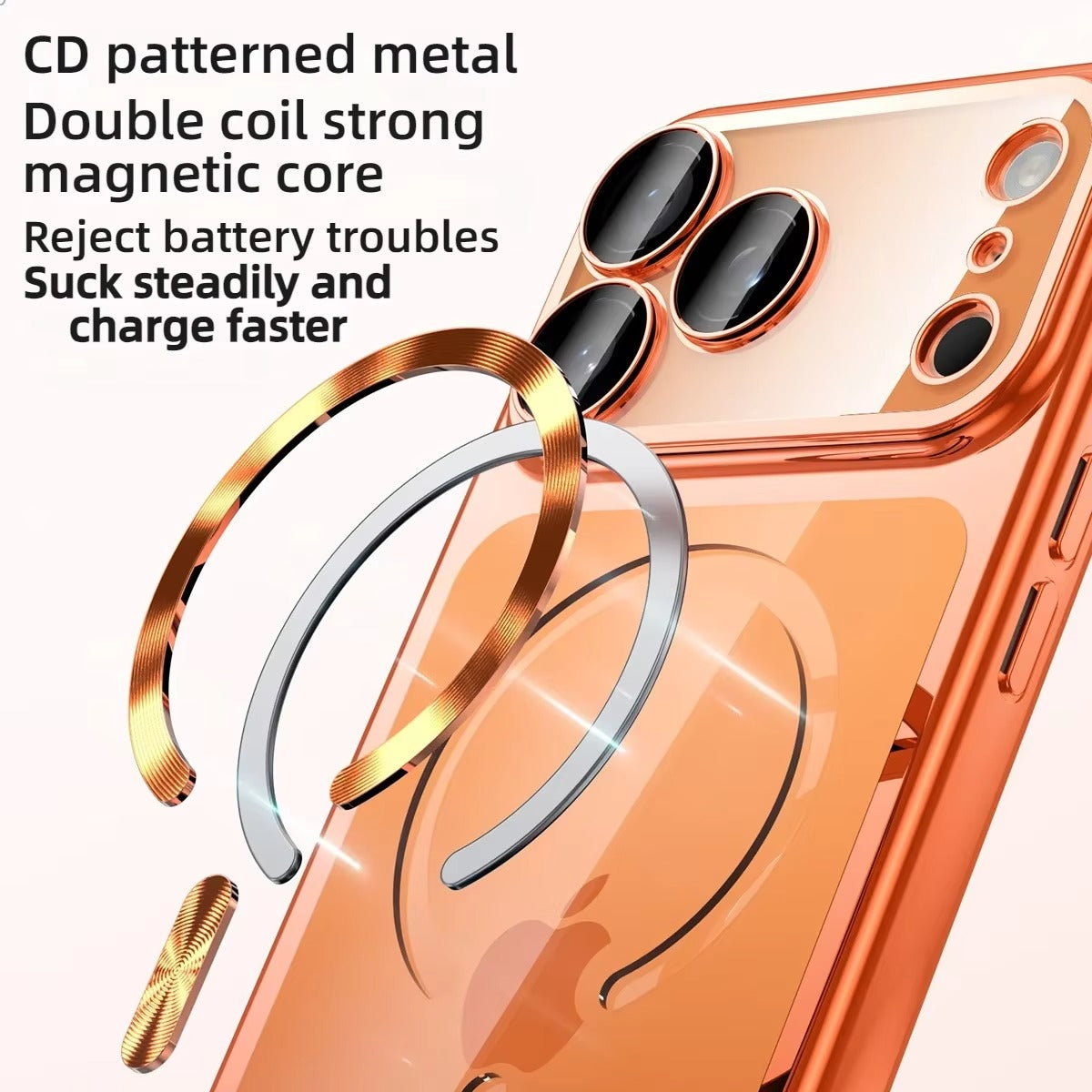 Luxury iPhone Case — MagSafe Transparent TPU Half-Wrapped Soft Plating Cover with Dust Plug, Shockproof, Anti-Fingerprint, Anti-Scratch Matte Finish