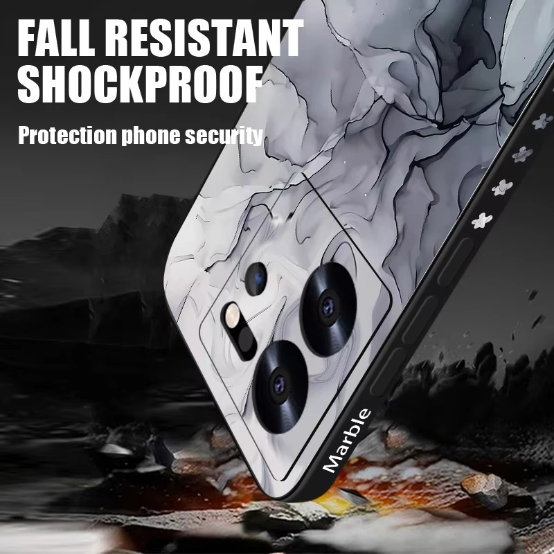 Luxury Marble Phone Case Soft Silicone Cover — Stylish Lanyard Design, Shockproof Protection, Anti-Fingerprint Scratch-Resistant Matte Finish