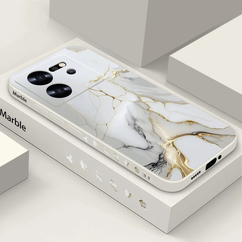 Luxury Marble Phone Case Soft Silicone Cover — Stylish Lanyard Design, Shockproof Protection, Anti-Fingerprint Scratch-Resistant Matte Finish
