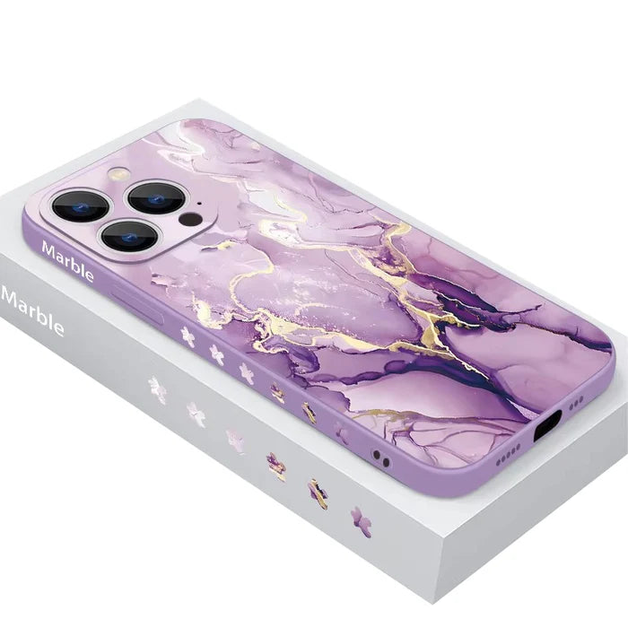 Luxury Marble iPhone Case Soft Silicone Cover — Stylish Lanyard Design, Shockproof Protection, Anti-Fingerprint Scratch-Resistant Matte Finish