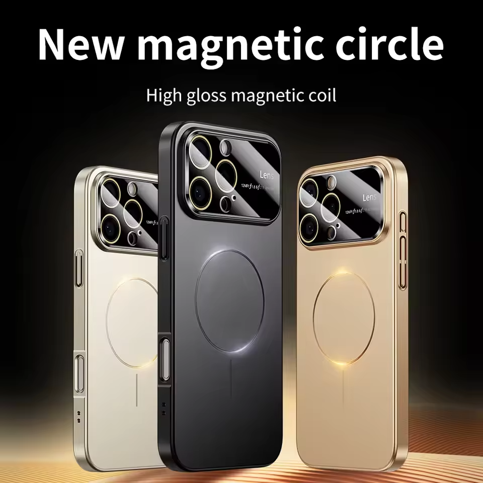Luxury Matte Magnetic iPhone Case — Magsafe Camera Protection, Shockproof Hard Thin Cover, Anti-Fingerprint, Anti-Scratch, Dustproof Non-Slip Bumper