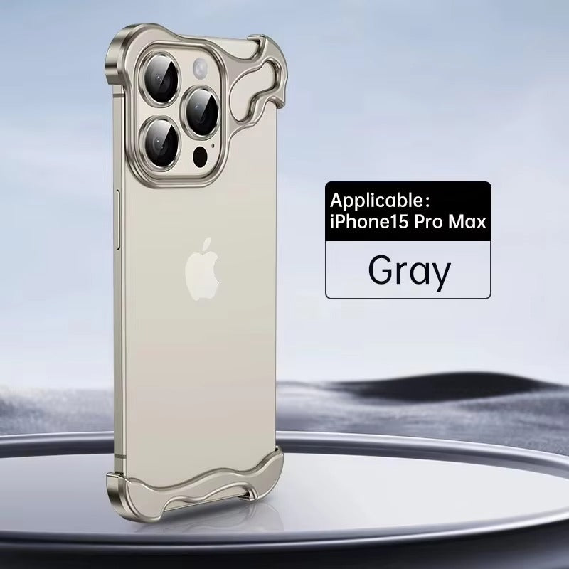 Luxury iPhone Case — Titanium Alloy Metal Bumper with Corner Protection, Metal Lens Guard and Slim Half-Wrapped Shock-Resistant Design