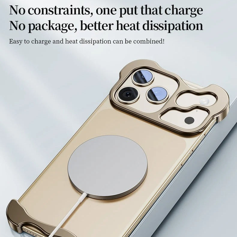 Luxury iPhone Case — Titanium Alloy Metal Bumper with Corner Protection, Metal Lens Guard and Slim Half-Wrapped Shock-Resistant Design