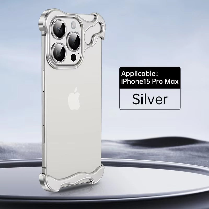 Luxury iPhone Case — Titanium Alloy Metal Bumper with Corner Protection, Metal Lens Guard and Slim Half-Wrapped Shock-Resistant Design