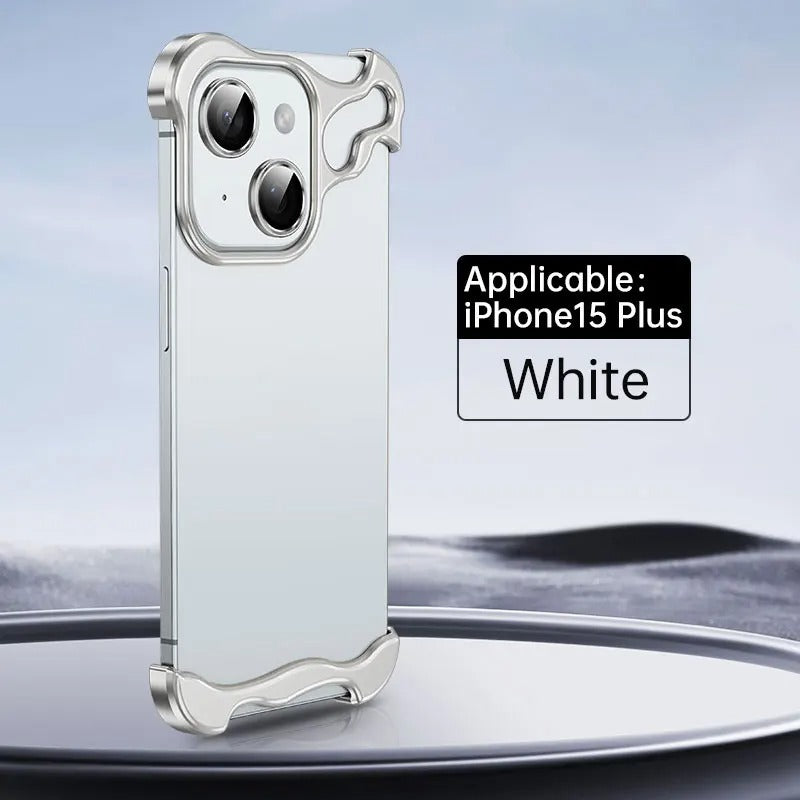 Luxury iPhone Case — Titanium Alloy Metal Bumper with Corner Protection, Metal Lens Guard and Slim Half-Wrapped Shock-Resistant Design