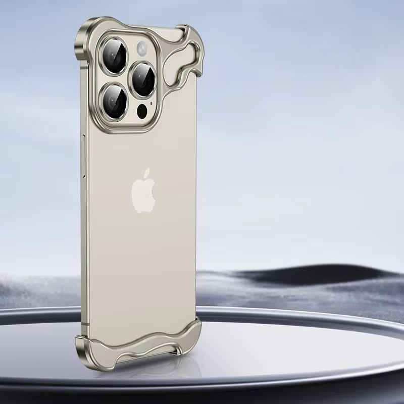 Luxury iPhone Case — Titanium Alloy Metal Bumper with Corner Protection, Metal Lens Guard and Slim Half-Wrapped Shock-Resistant Design