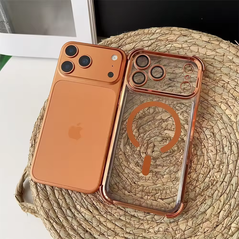 Luxury iPhone Case — Plating Transparent Shockproof Magnetic Cover, MagSafe Compatible, Wireless-Charging, Anti-Fingerprint, Full Protection