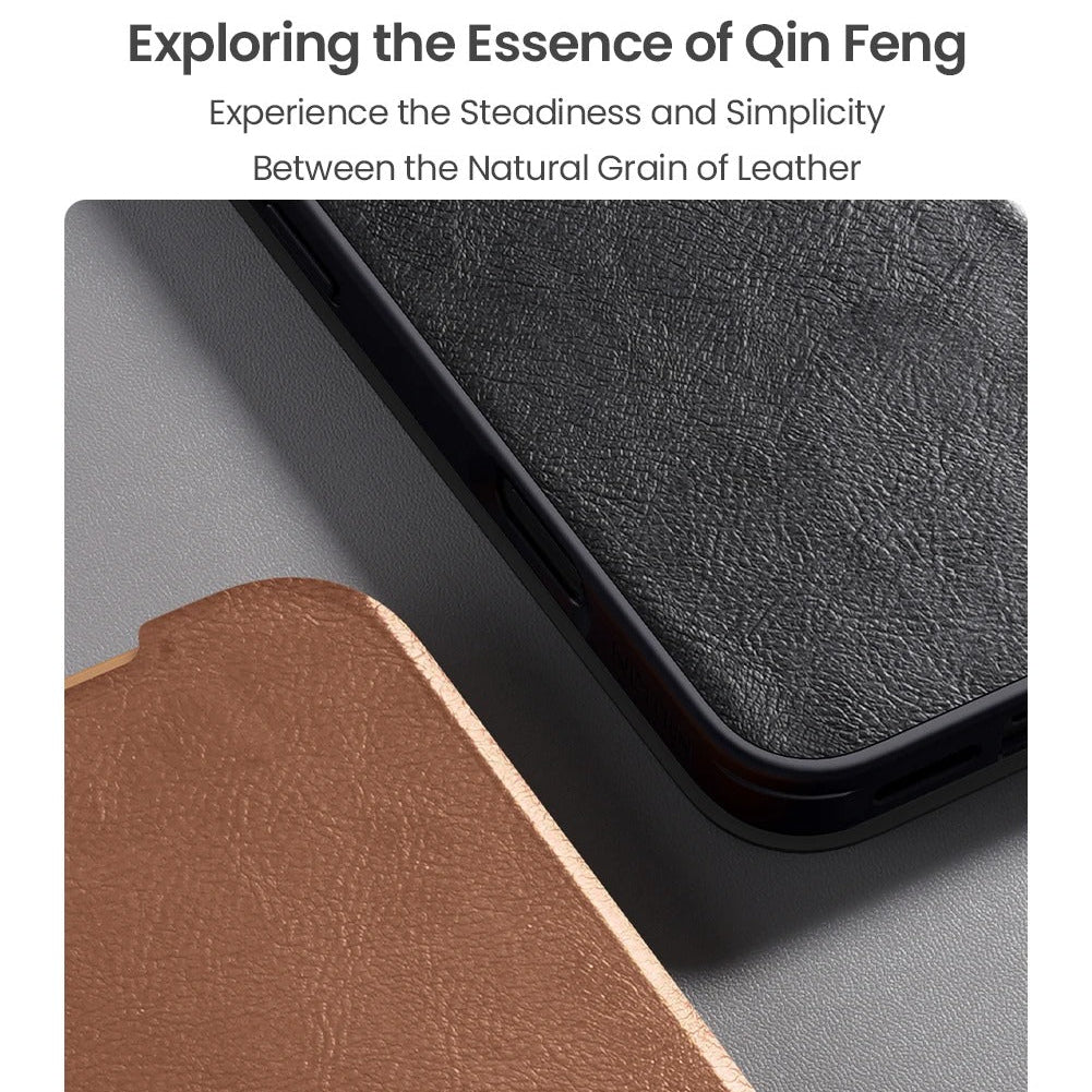 Luxury iPhone Case — Shockproof Flip Leather Wallet Cover with Camera Slider Protection, Anti-Fingerprint Dustproof Design