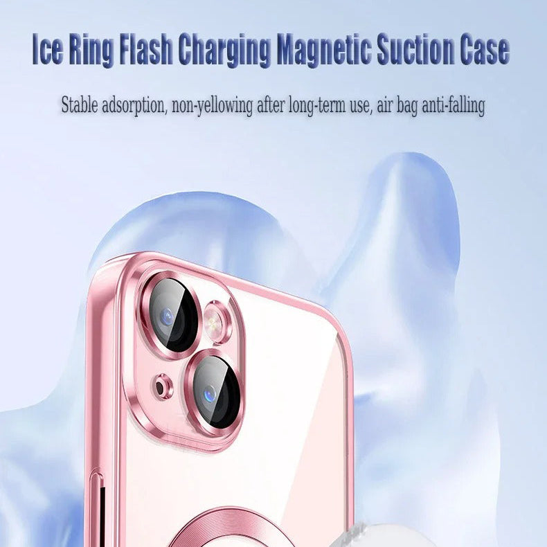 Luxury iPhone Case — Soft TPU Plating MagSafe Magnetic Lens Protection with Shockproof, Anti-Fingerprint, Anti-Scratch Transparent Half-Wrapped Cover