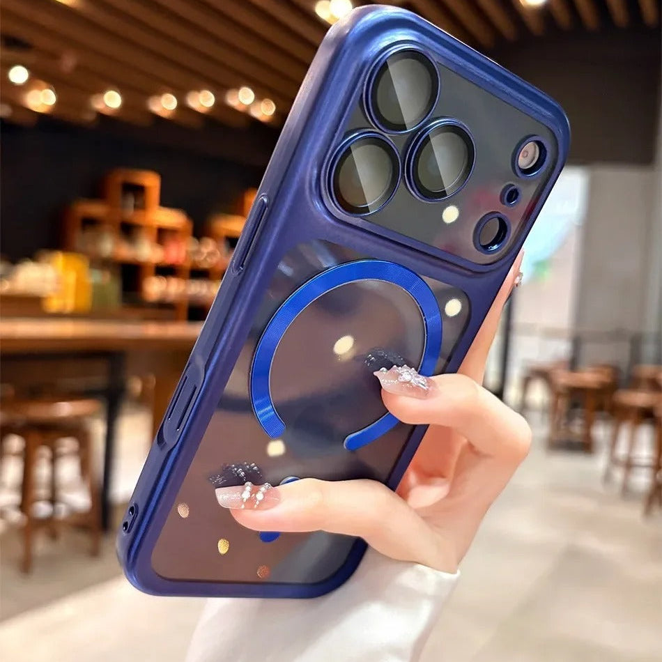 Luxury iPhone Case — Transparent Plating MagSafe Compatible Soft TPU Cover with Camera Protection, Shockproof Design, Anti-Fingerprint, Non-Slip Finish