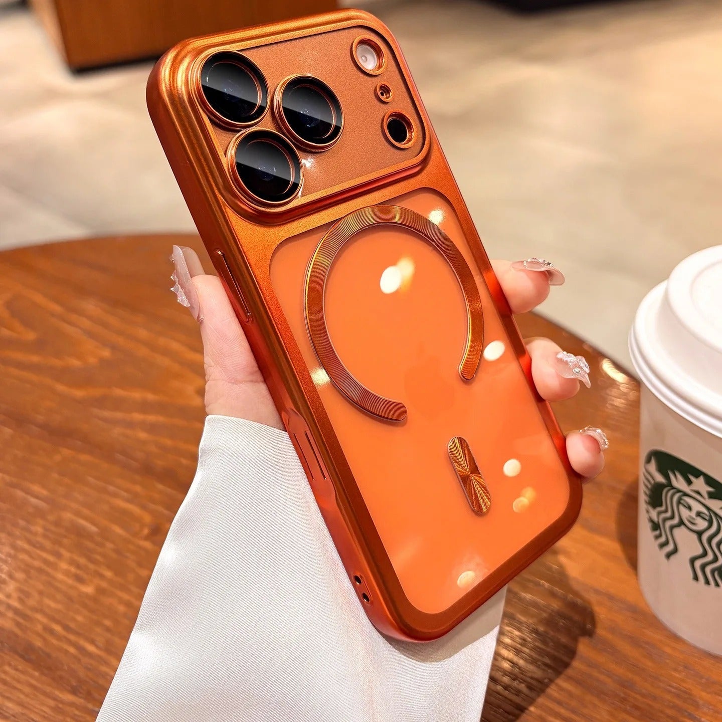 Luxury iPhone Case — Transparent Plating MagSafe Compatible Soft TPU Cover with Camera Protection, Shockproof Design, Anti-Fingerprint, Non-Slip Finish