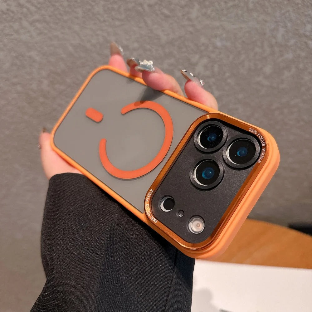 Luxury iPhone Case — Transparent MagSafe Compatible Cover with Plating Camera Protection, Shockproof, Anti-Fingerprint, Dustproof, Full Coverage Design