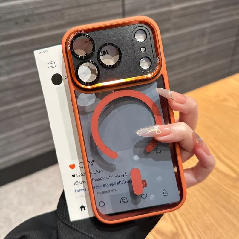 Luxury iPhone Case — Transparent MagSafe Compatible Cover with Plating Camera Protection, Shockproof, Anti-Fingerprint, Dustproof, Full Coverage Design