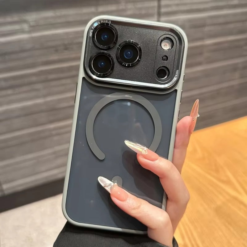 Luxury iPhone Case — Transparent MagSafe Compatible Cover with Plating Camera Protection, Shockproof, Anti-Fingerprint, Dustproof, Full Coverage Design