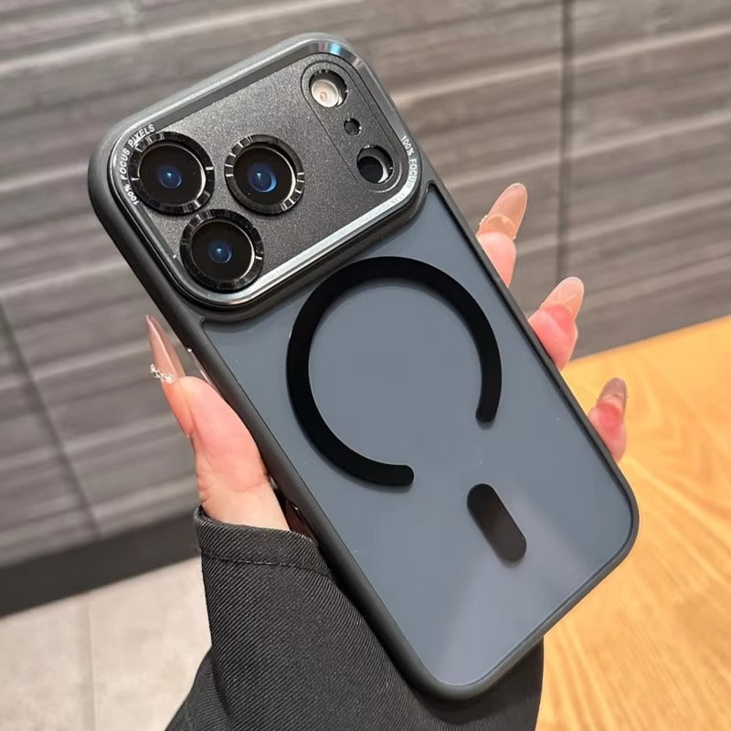 Luxury iPhone Case — Transparent MagSafe Compatible Cover with Plating Camera Protection, Shockproof, Anti-Fingerprint, Dustproof, Full Coverage Design