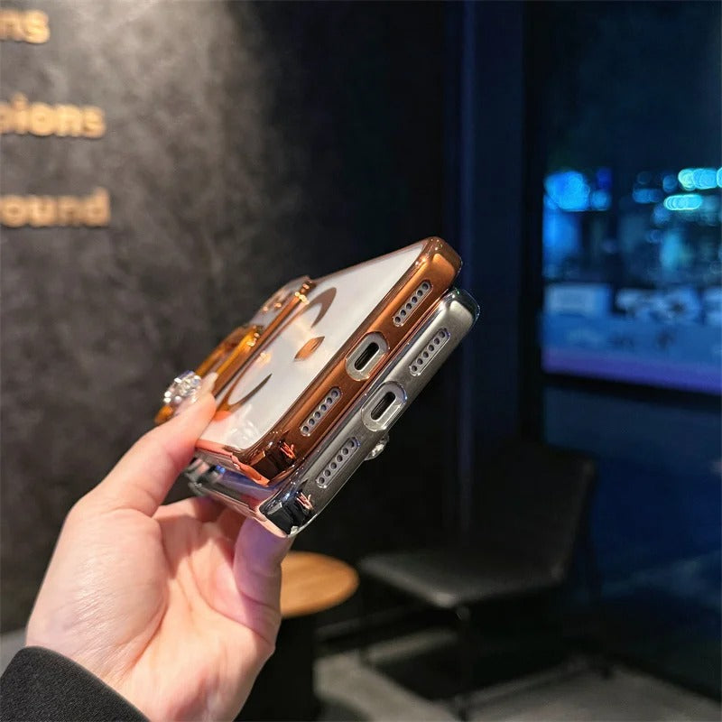 Luxury iPhone Case — Ultra-Thin Frameless Magnetic Plating Cover with Cooling Metal Camera Holder, MagSafe Compatible, Shockproof, Lightweight Full Protection Design