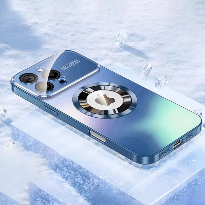 Luxury Titanium Sanding Magnetic iPhone Case — Magsafe Wireless Charging, Shockproof Half-Wrapped Cover with Glass Lens Protection, Anti-Fingerprint, Non-Slip Finish