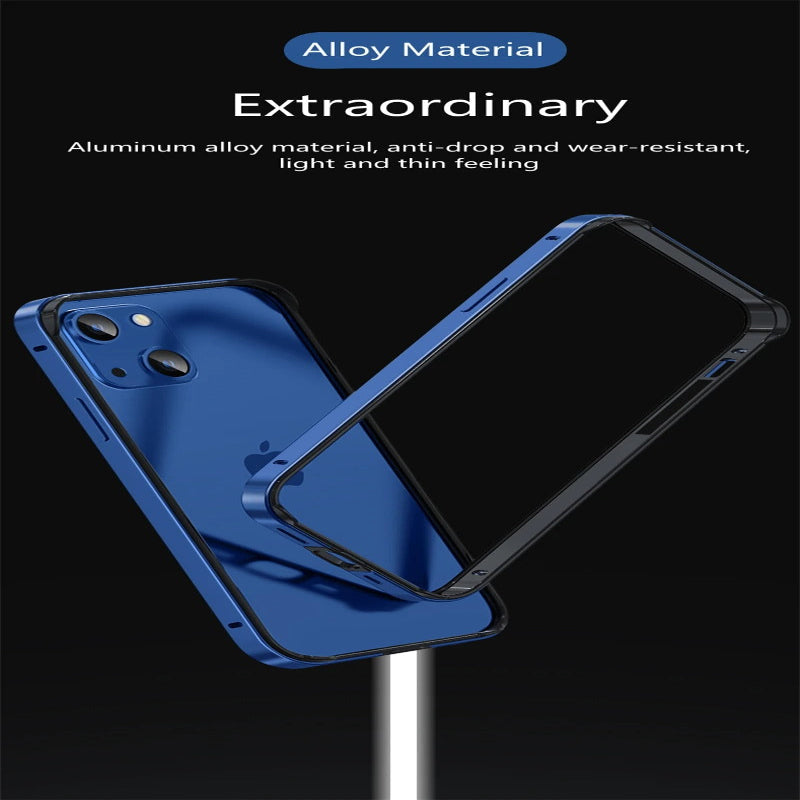 Luxury iPhone Bumper Case Thin Aluminum Alloy Frame — Lightweight Metal Protective Cover, Slim Anti-Fingerprint Design, Durable Back Accessories