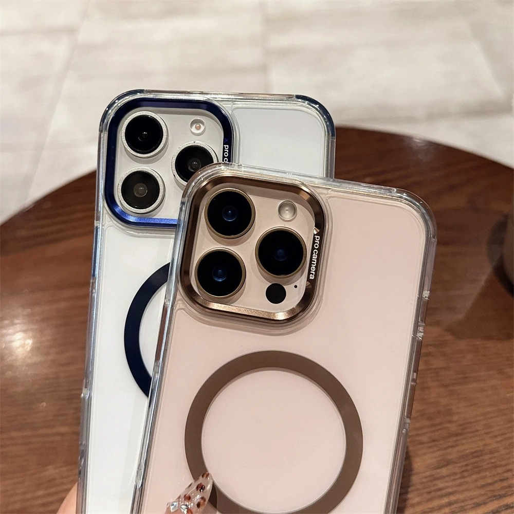 Luxury iPhone Case Crossbody Transparent Magnetic — Magsafe Compatible Shockproof Cover with Anti-Lost Lanyard, Anti-Fingerprint, Non-Slip